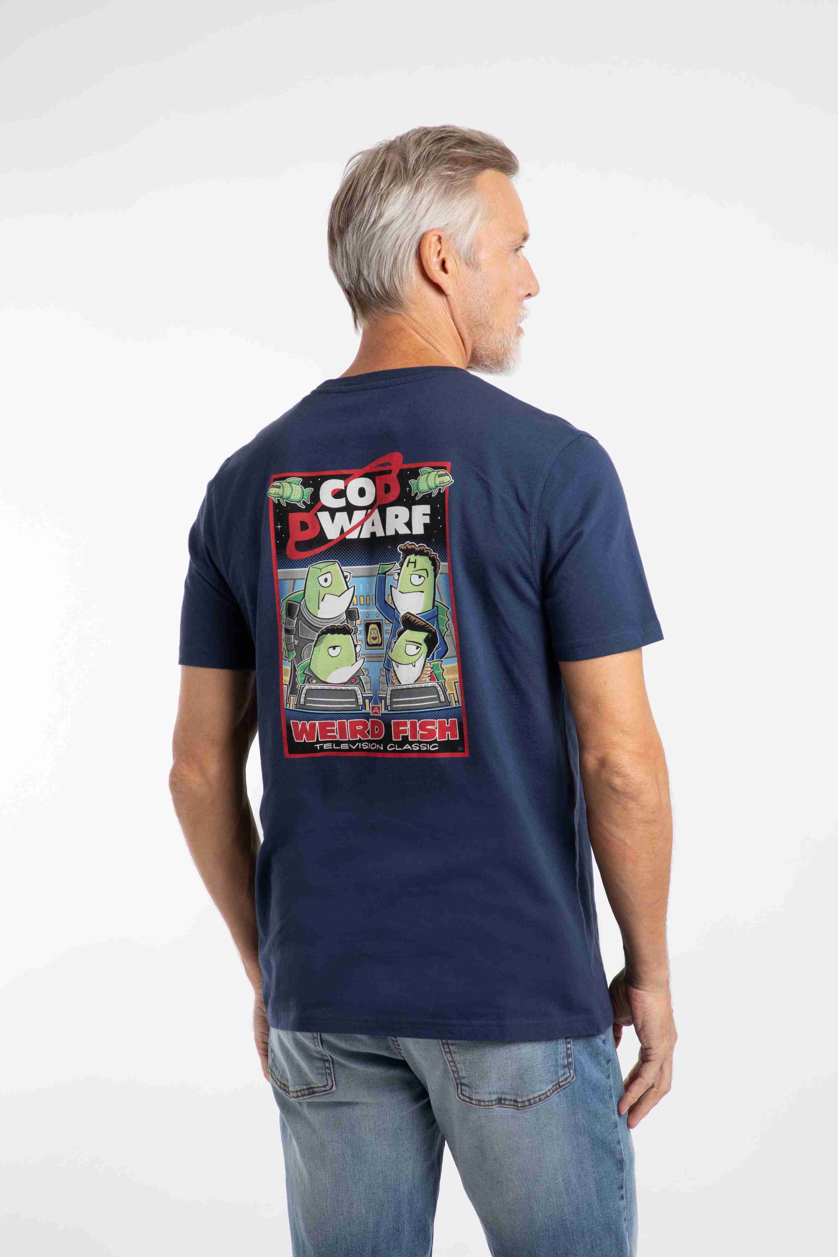 Cod Dwarf Back Print Artist T-Shirt Dark Blue