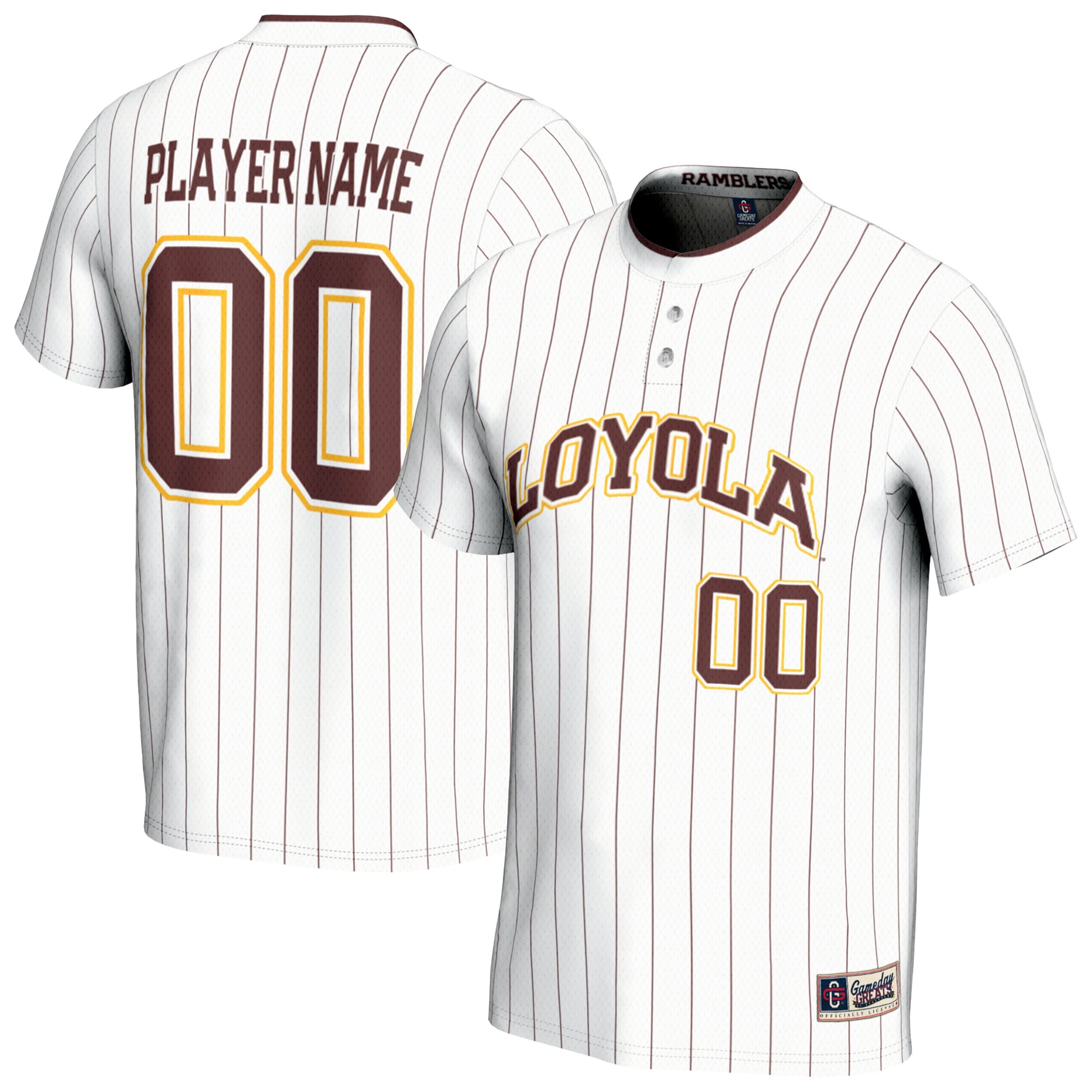 [DDG] Loyola Chicago Ramblers GameDay Greats NIL Pick-A-Player Lightweight Collegiate Softball Fashion Jersey - White