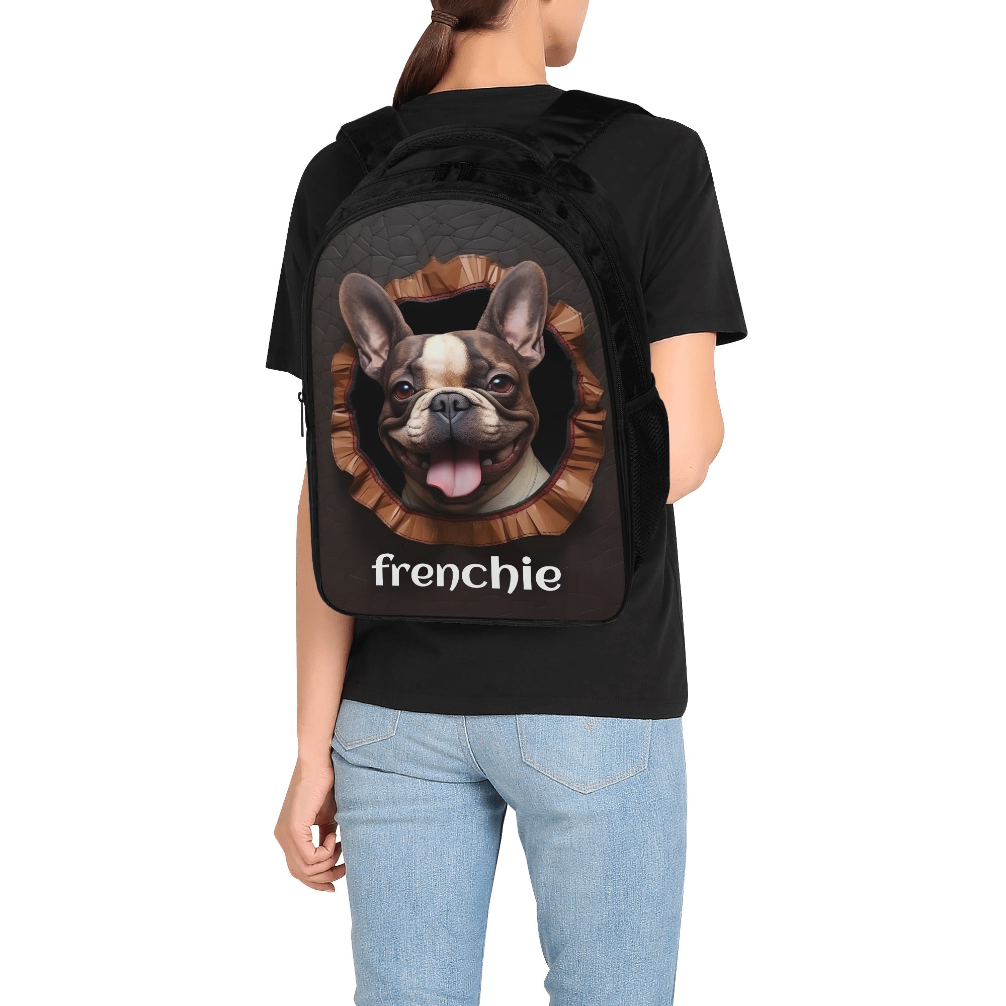 16 Inch Dual Compartmen Backpack For French Bulldogs | Breed-optimized