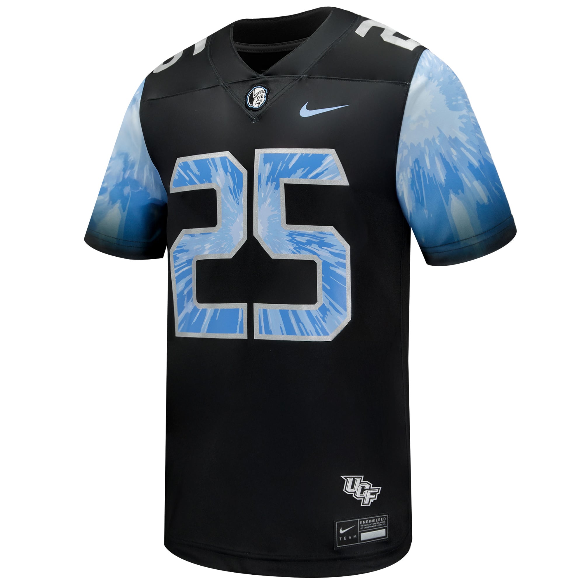Men's #25 Black UCF Knights 2025 Space Game Football Game Jersey