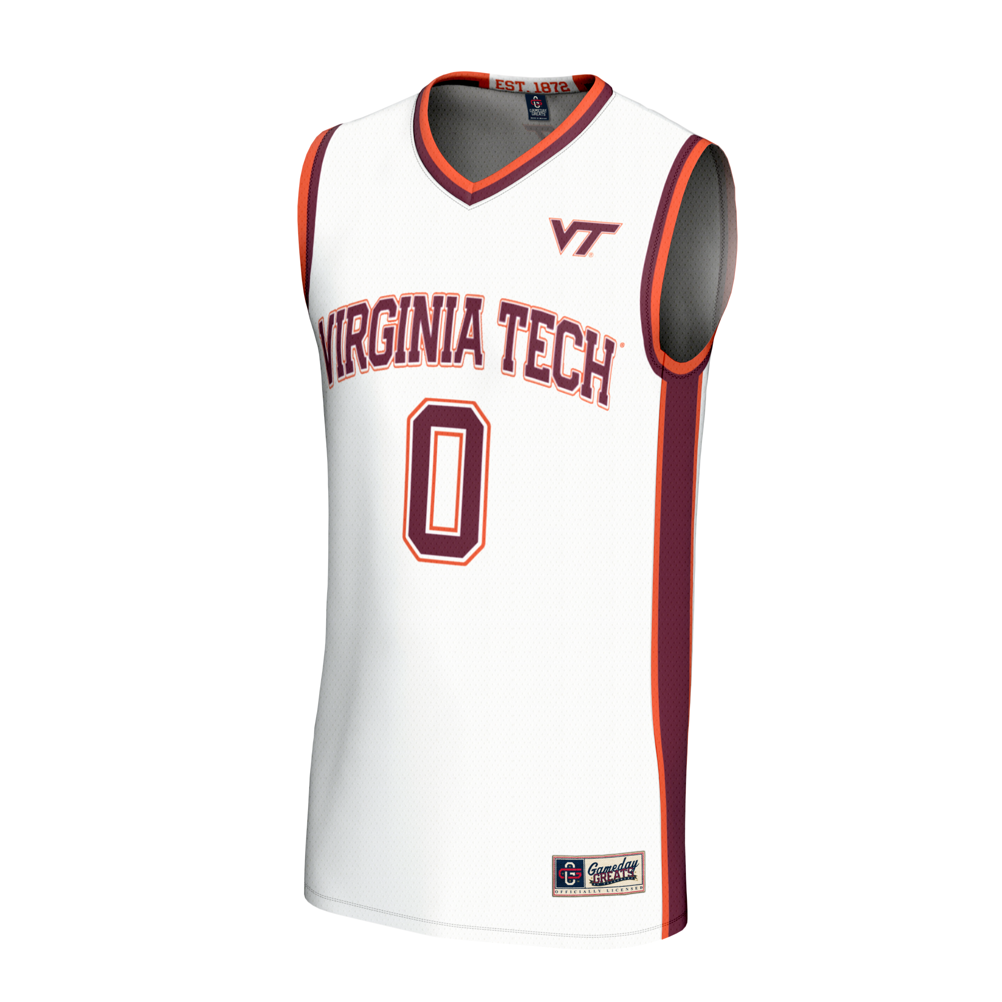 [DDG] #0Virginia Tech Hokies GameDay Greats Unisex Lightweight Collegiate Basketball Fashion Jersey - White