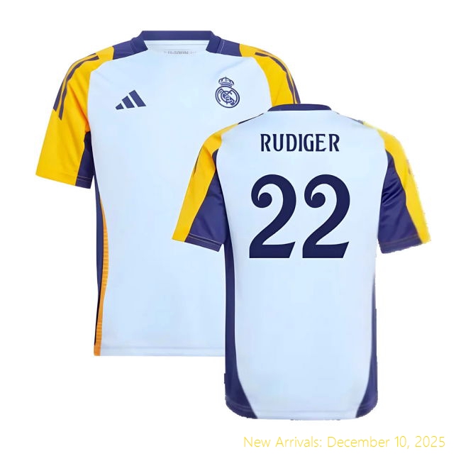 2024-2025 Real Madrid Training Shirt - Official Uniform (Rudiger 22)...