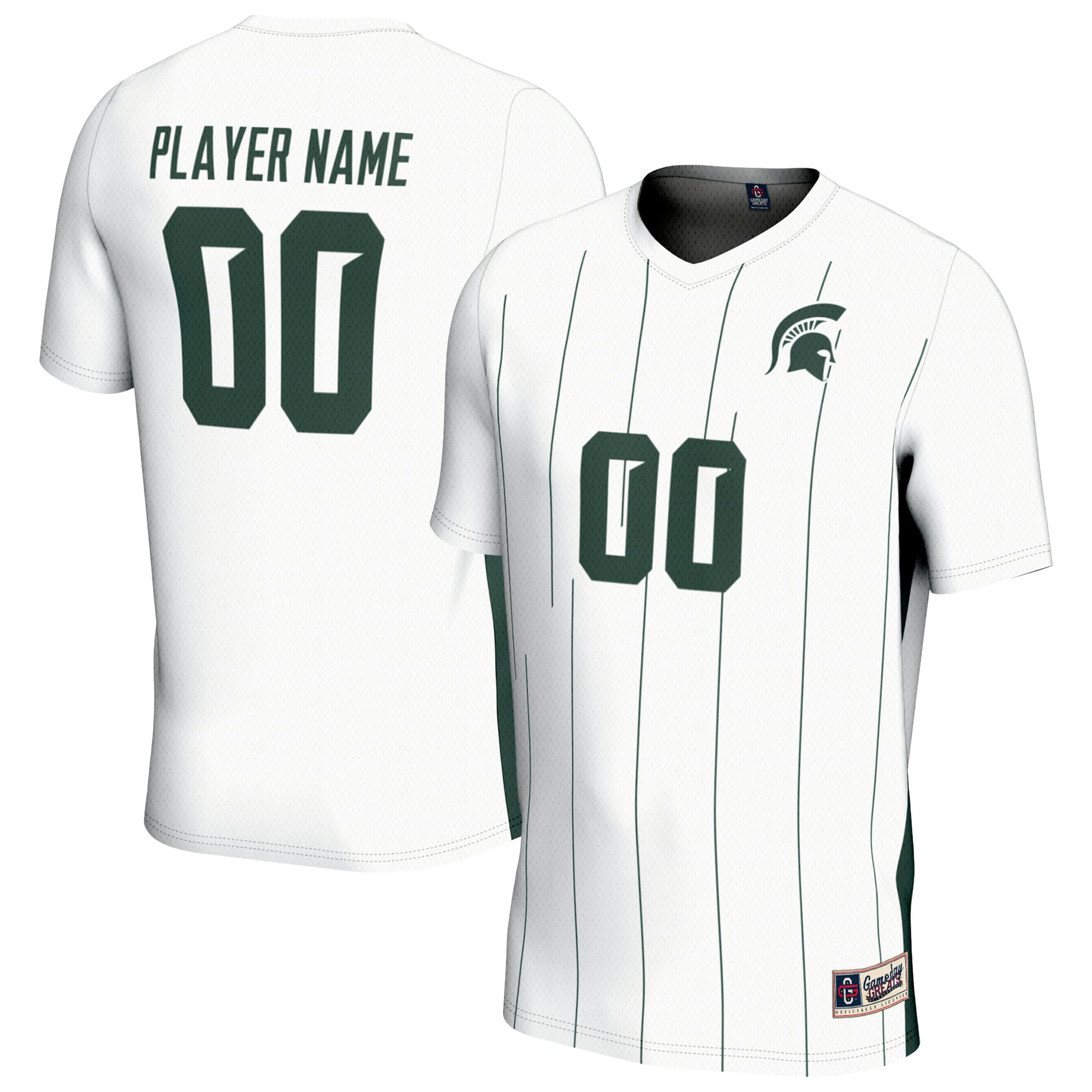 [SJH] Michigan State Spartans GameDay Greats Unisex Youth NIL Pick-A-Player Lightweight Collegiate Men's Soccer Fashion Jersey - White