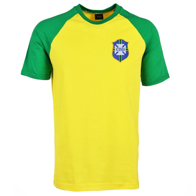 World Brazil 2018 Raglan Home Retro Football Shirt Quality