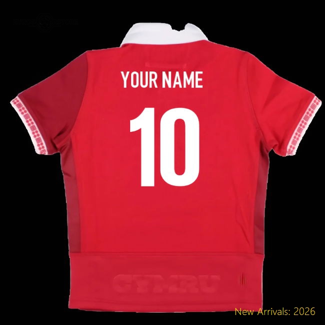 2025-2026 Wales WRU Home Cotton Rugby Shirt (Kids) (Your Name)