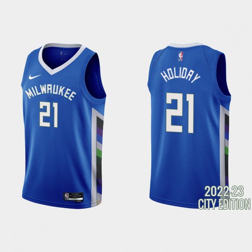 MIL Blue Nike M. Bucks #21 NBA Jersey Premium Quality NBA Fan Apparel