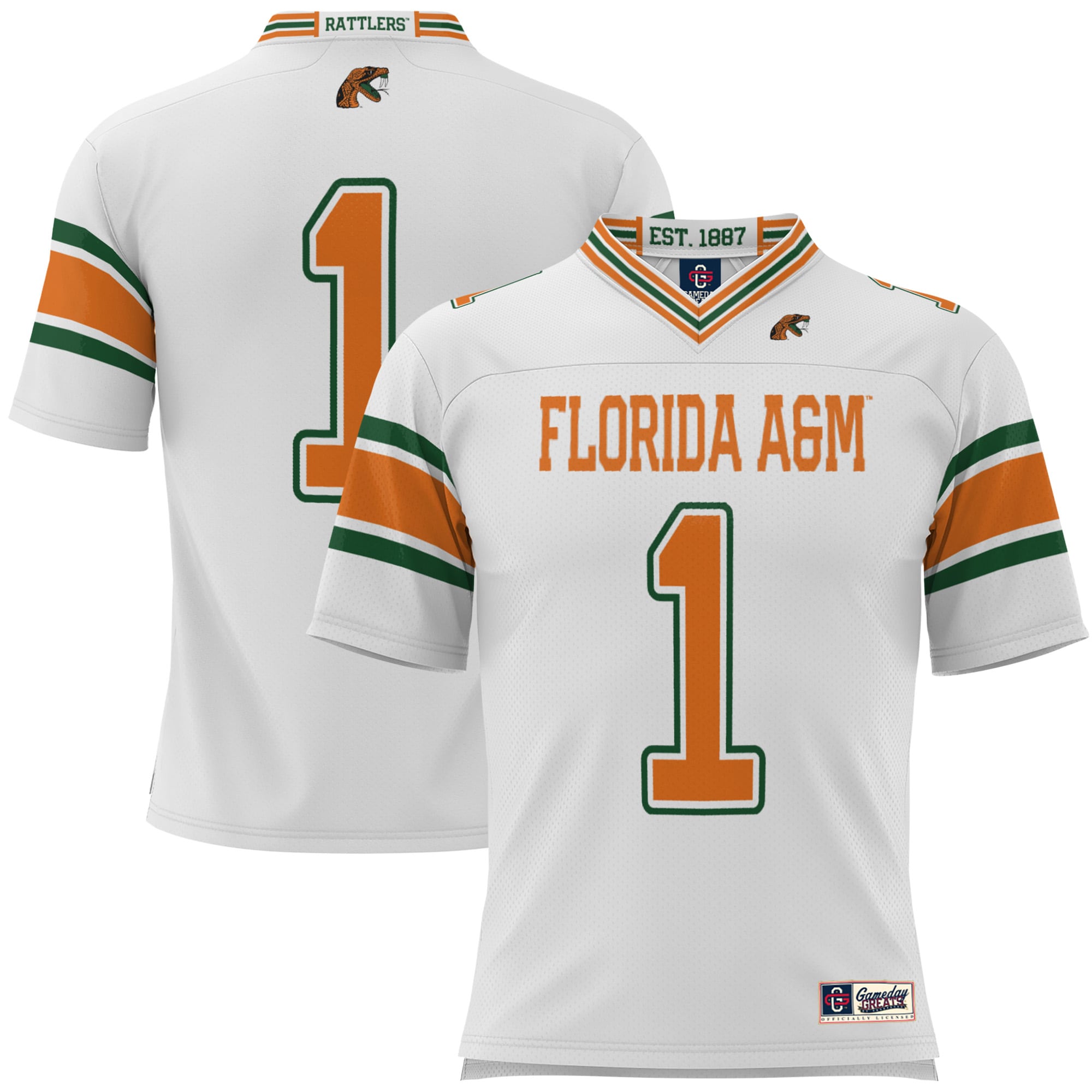 #1 Florida A&M Rattlers GameDay Greats Football Jersey - White