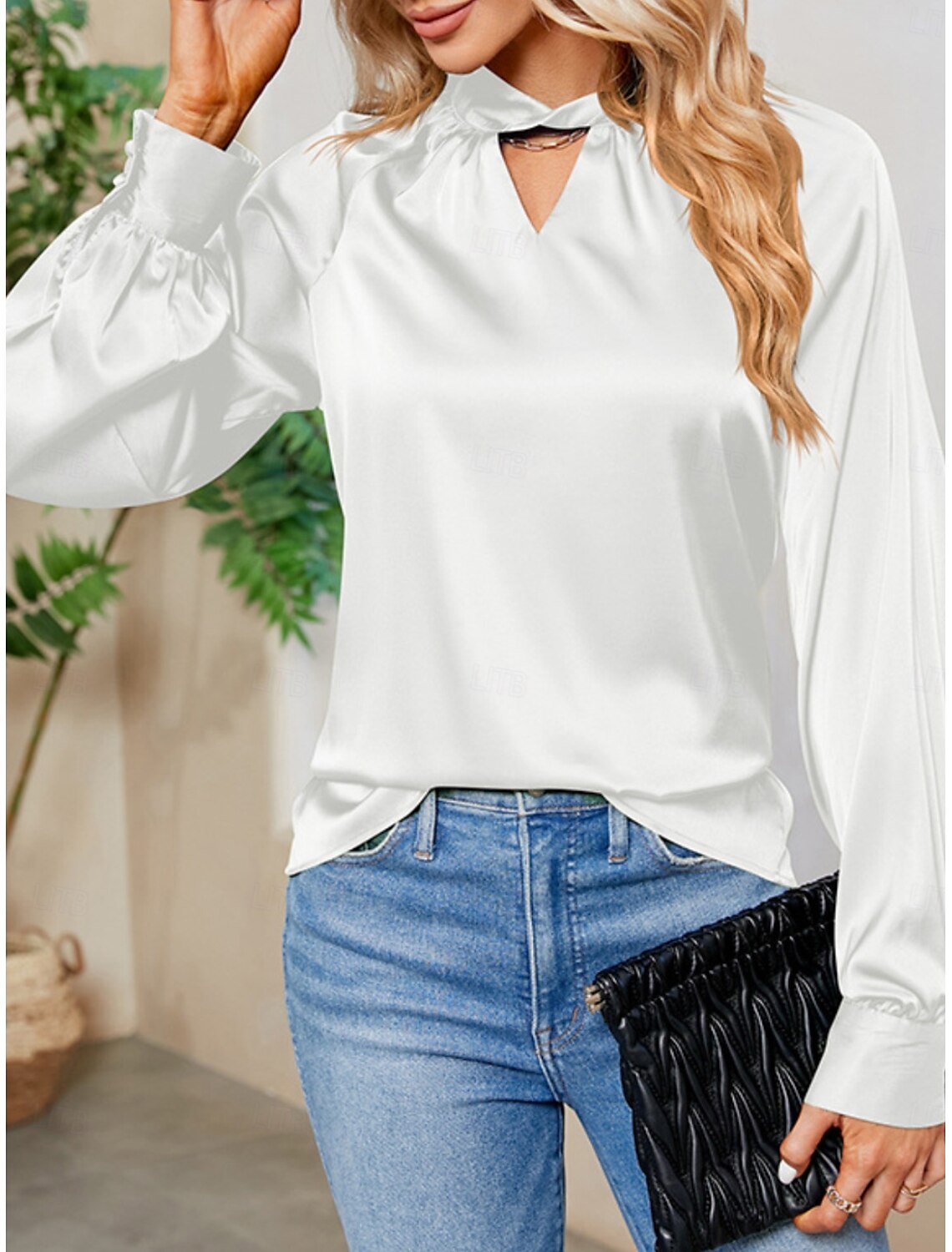 Women's Satin Shirt Blouse Party Work Ladies Stylish Long Sleeve Fall Winter