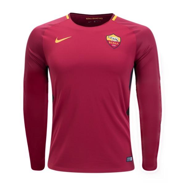 Premium Quality AS Roma Home 201718 LS Soccer Jersey Shirt