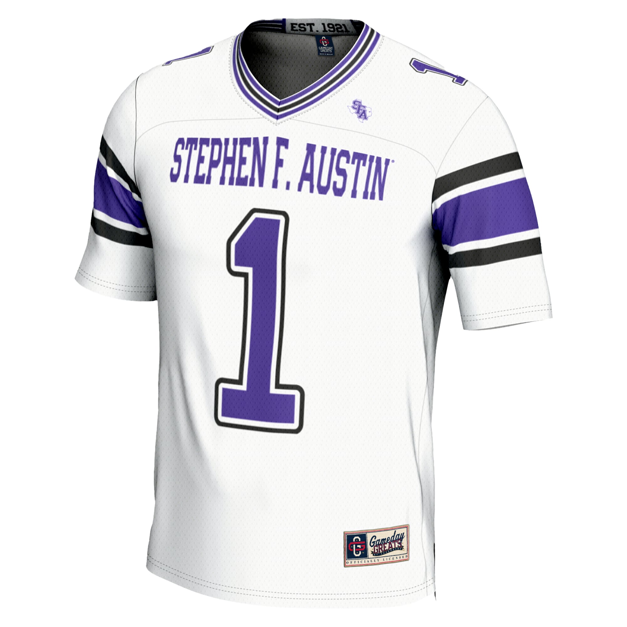 #1 Stephen F Austin Lumberjacks GameDay Greats Youth Endzone 2026 Season Football Jersey - White