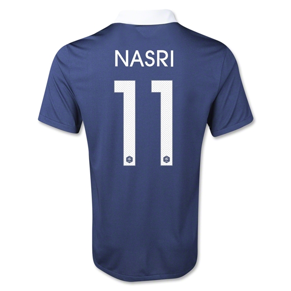 2014 France NASRI11 Home Navy soccer Jersey Shirt - Official Replica