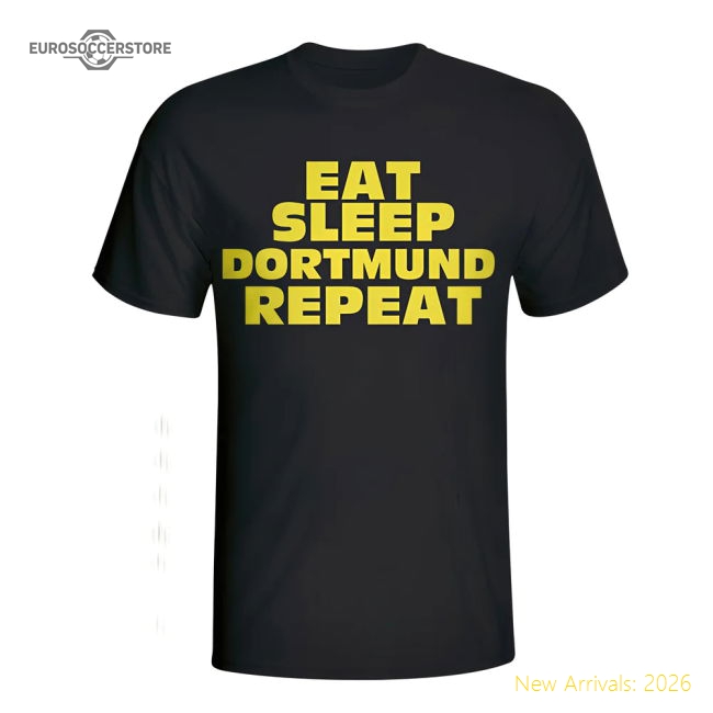 Club Teams,Borussia Dortmund Eat Sleep Borussia Repeat T-Shirt For