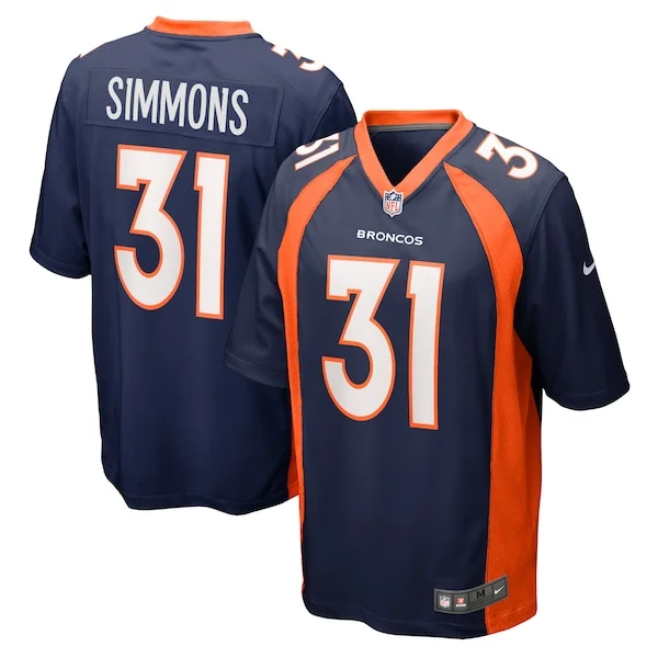 None Justin Simmons Game Jersey - Navy | NFL Player Jersey | NFL Footb