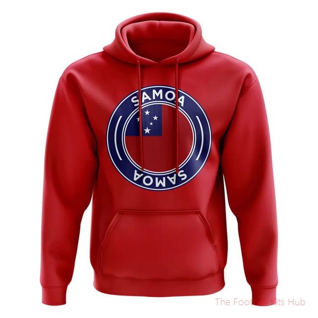 Men Samoa Football Badge Hoodie (Red)