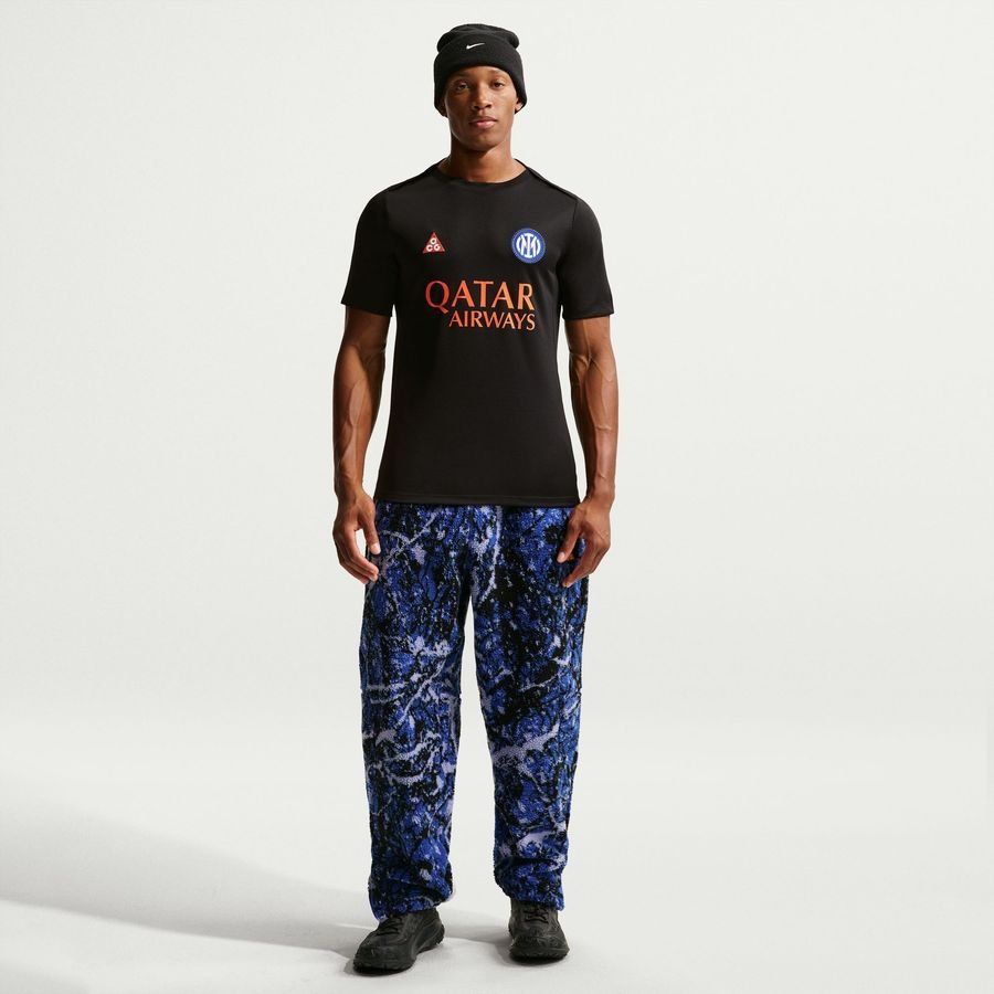 Inter X ACG Training T-Shirt Dri-FIT Academy Pro Pre Match 4th - Black/Safety Orange
