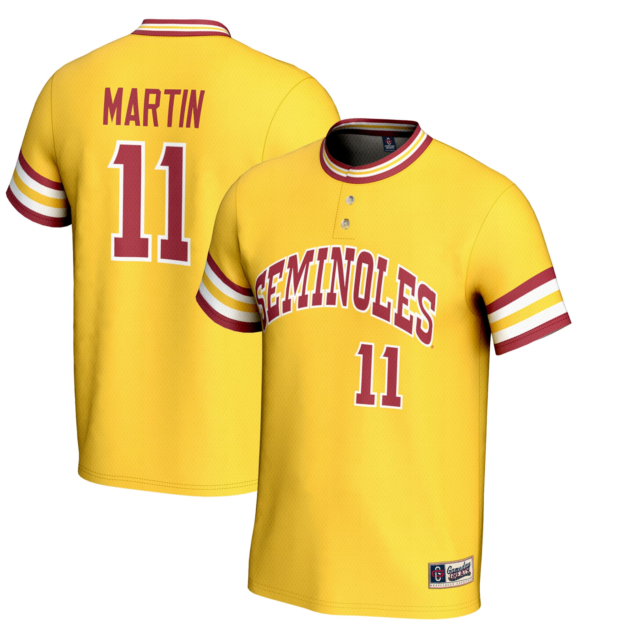 [NJP] Mike Martin Florida State Seminoles GameDay Greats Youth Lightweight Baseball Jersey - Gold