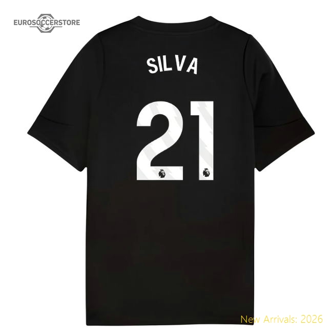 2025-2026 Man City Training Jersey (Black) - Kids (Silva 21)