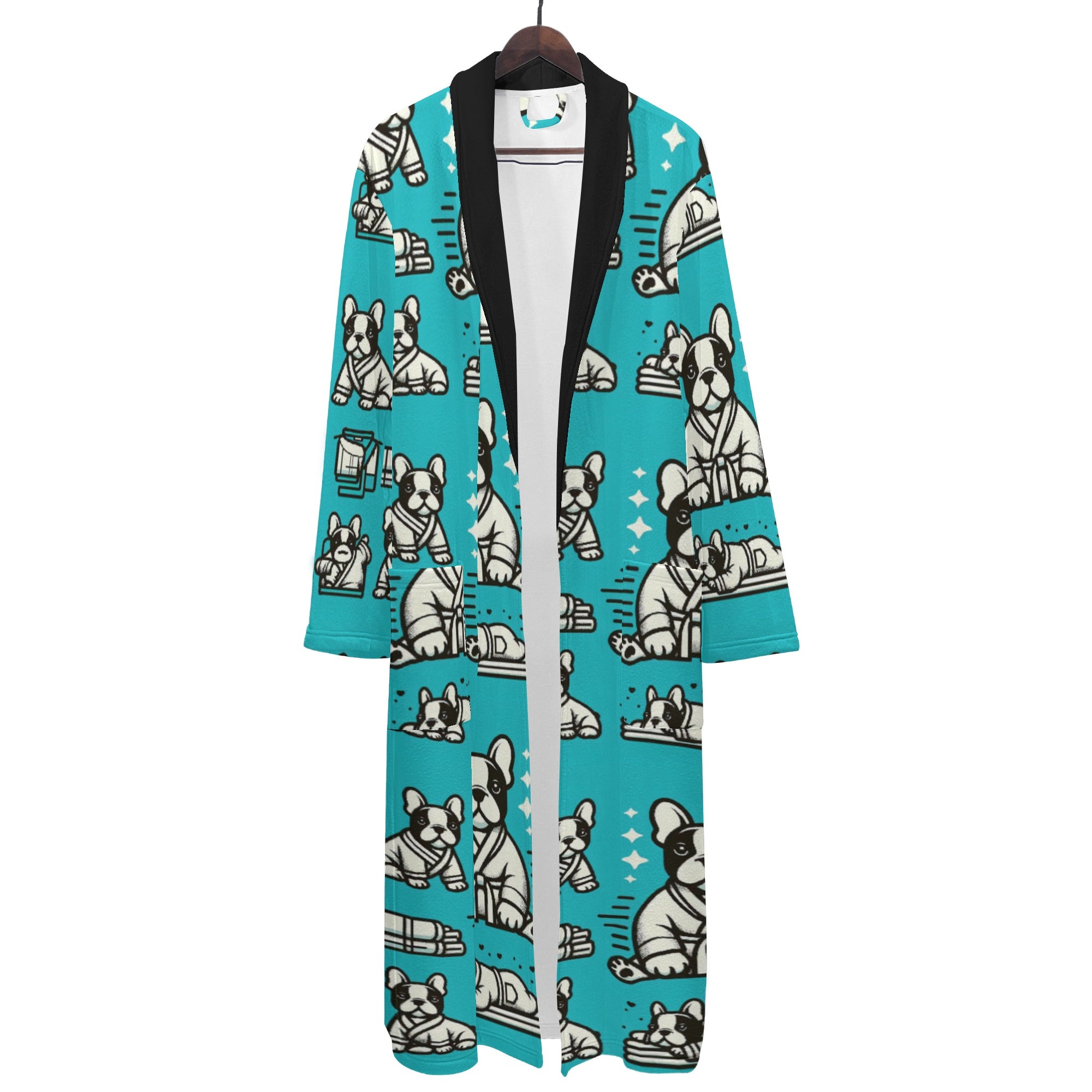 French Bulldog Lover Joey Men Bathrobe Stylish Daily Item