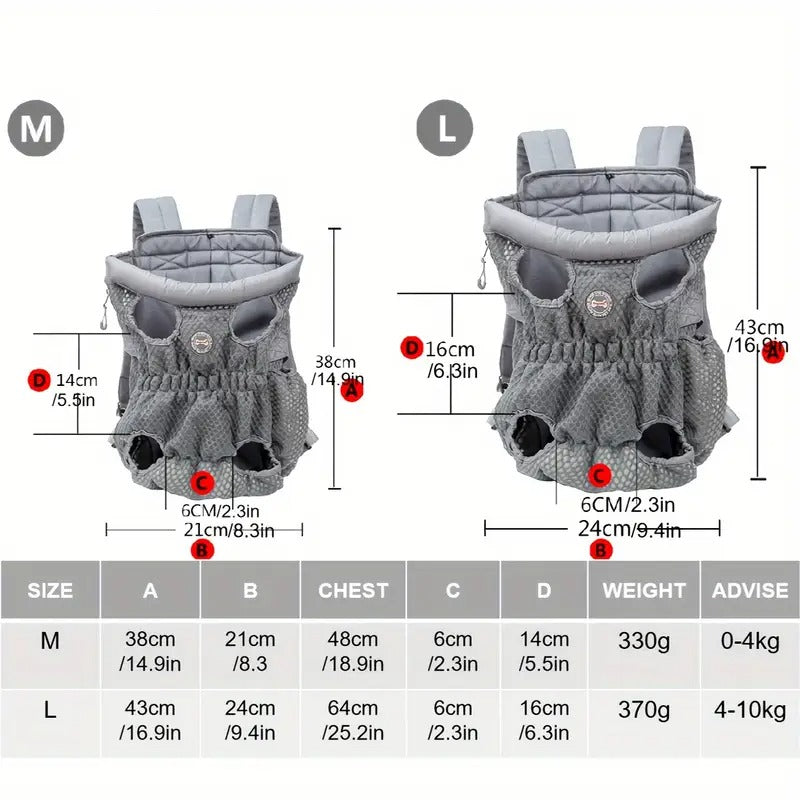 Cozy Woofcarry Frenchie Backpack - Breathable Mesh Pet Carrier With N...