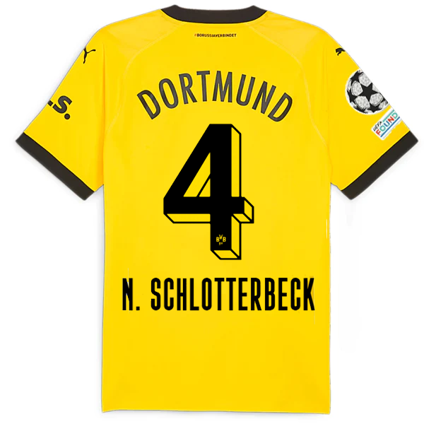 Borussia Dortmund Patches 2023-2024 UCL Home Jersey – Authentic Shirt