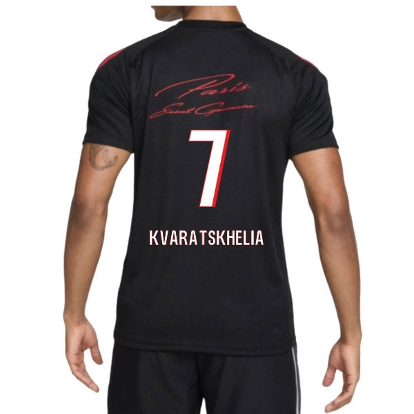 [EFKS] 2026-2027 PSG Strike Training Shirt (Black) (Kvaratskhelia 7)