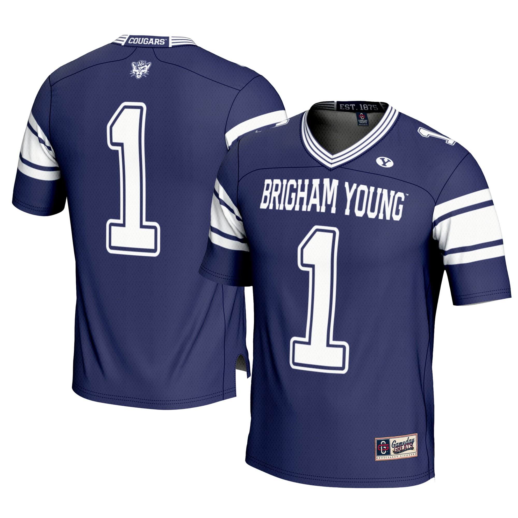 Men's #1 Navy BYU Cougars Football Jersey