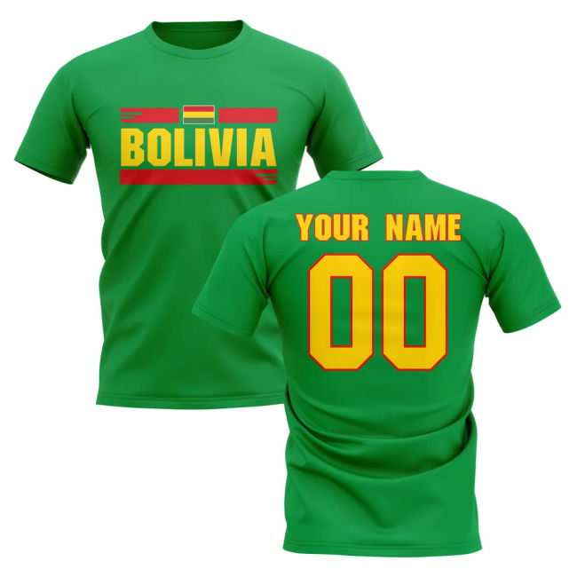 Match Personalised Bolivia Fan Football T-Shirt (Green)