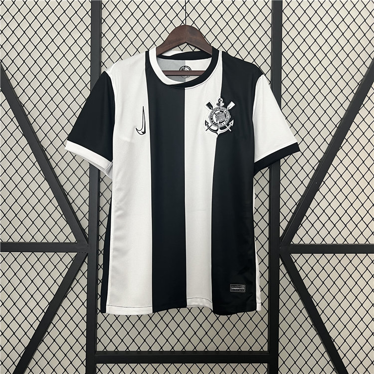 SC CORINTHIANS 2425 AWAY BLACK SOCCER JERSEY SHIRT - Official Replica