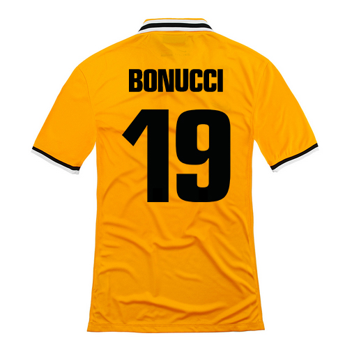 13-14 Juventus 19 Bonucci Away Yellow Jersey Shirt - Official Replica