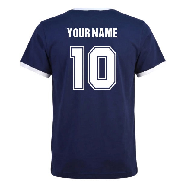 [HP] Kids Scotland 1970's Navy/White T-Shirt (Your Name)