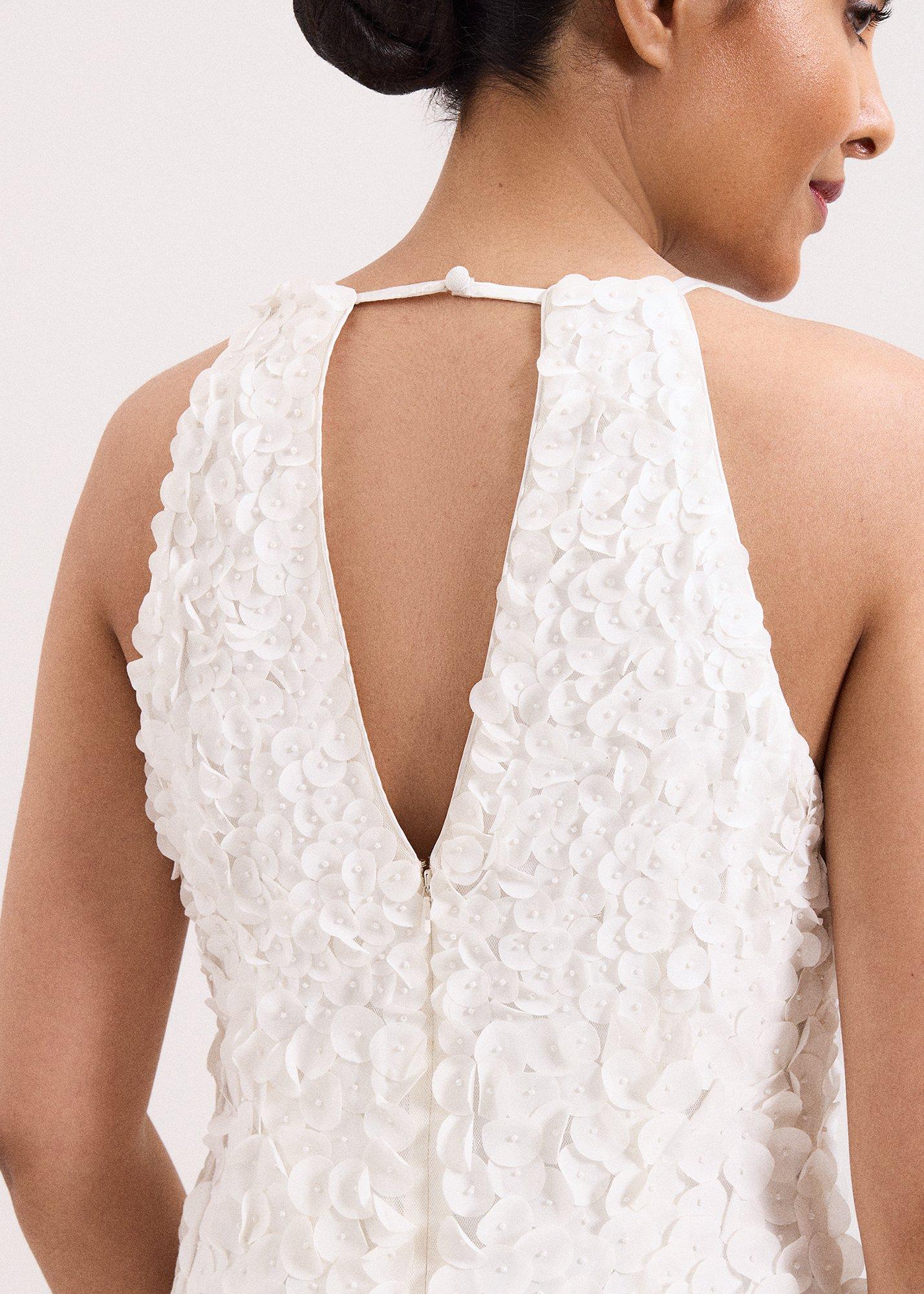 Petite Charlene Ivory Ruffle Maxi Dress