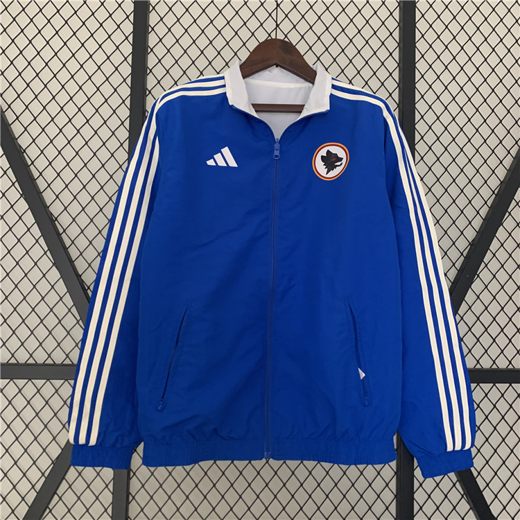AS Roma 2324 Reversible Trench Jacket WhiteBlue - Official Replica