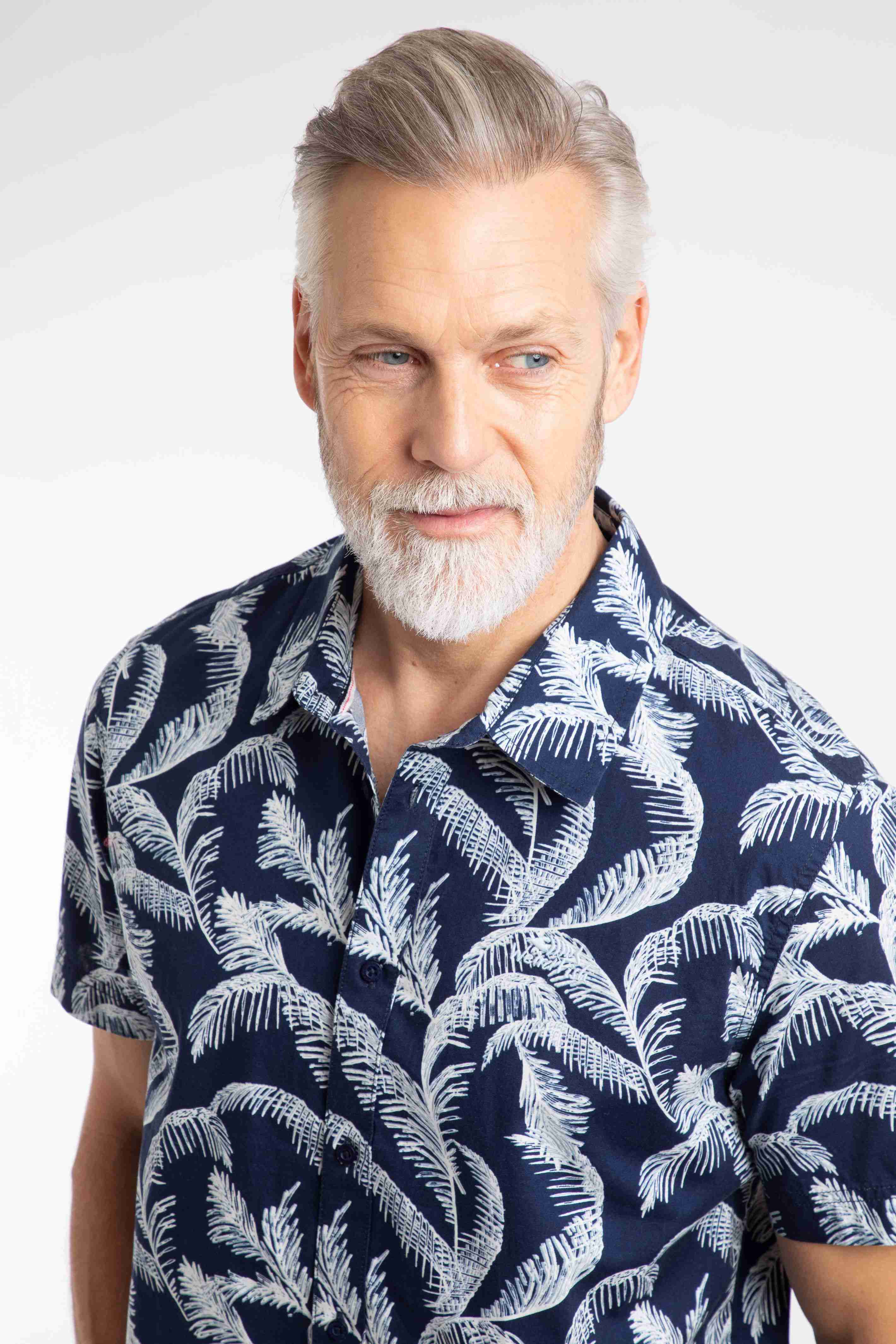 Avondale Short Sleeve Printed Shirt Dark Blue