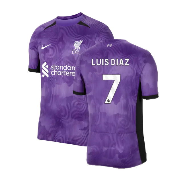 Liverpool Third Football Shirt 2023-20 Season Luis Diaz 7 L S