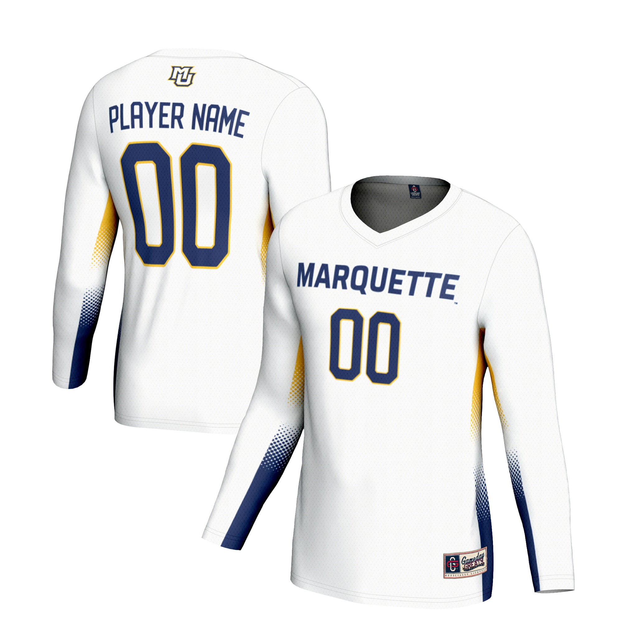 [NJP] Marquette Golden Eagles GameDay Greats Unisex NIL Lightweight Volleyball Jersey - White