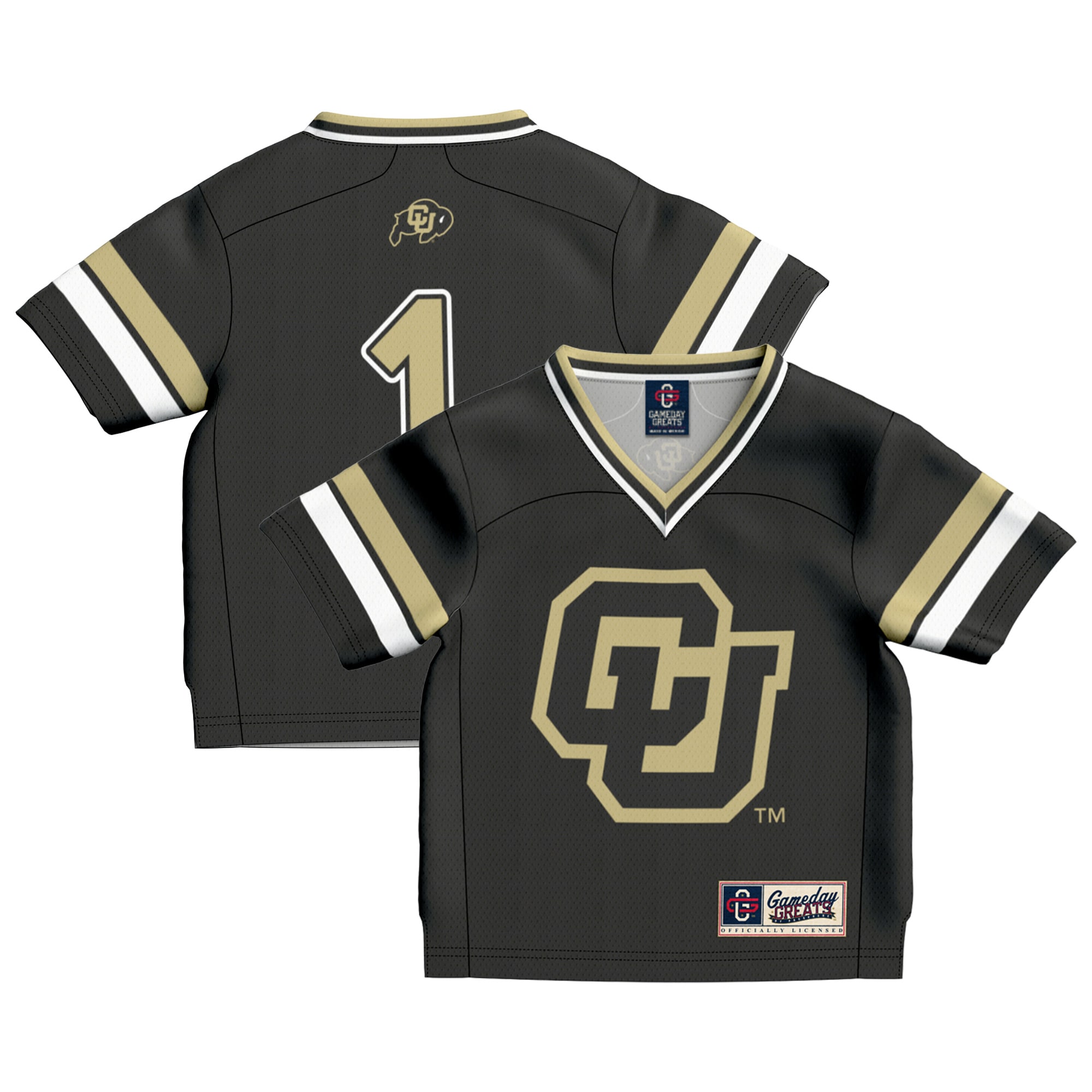#1 Colorado Buffaloes GameDay Greats Toddler Collegiate Football Fashion Jersey - Black