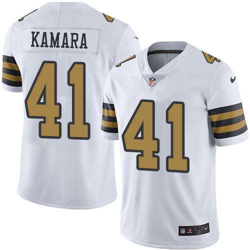 Premium NFL New Orleans Saints #41 Alvin Kamara White Limited Jersey
