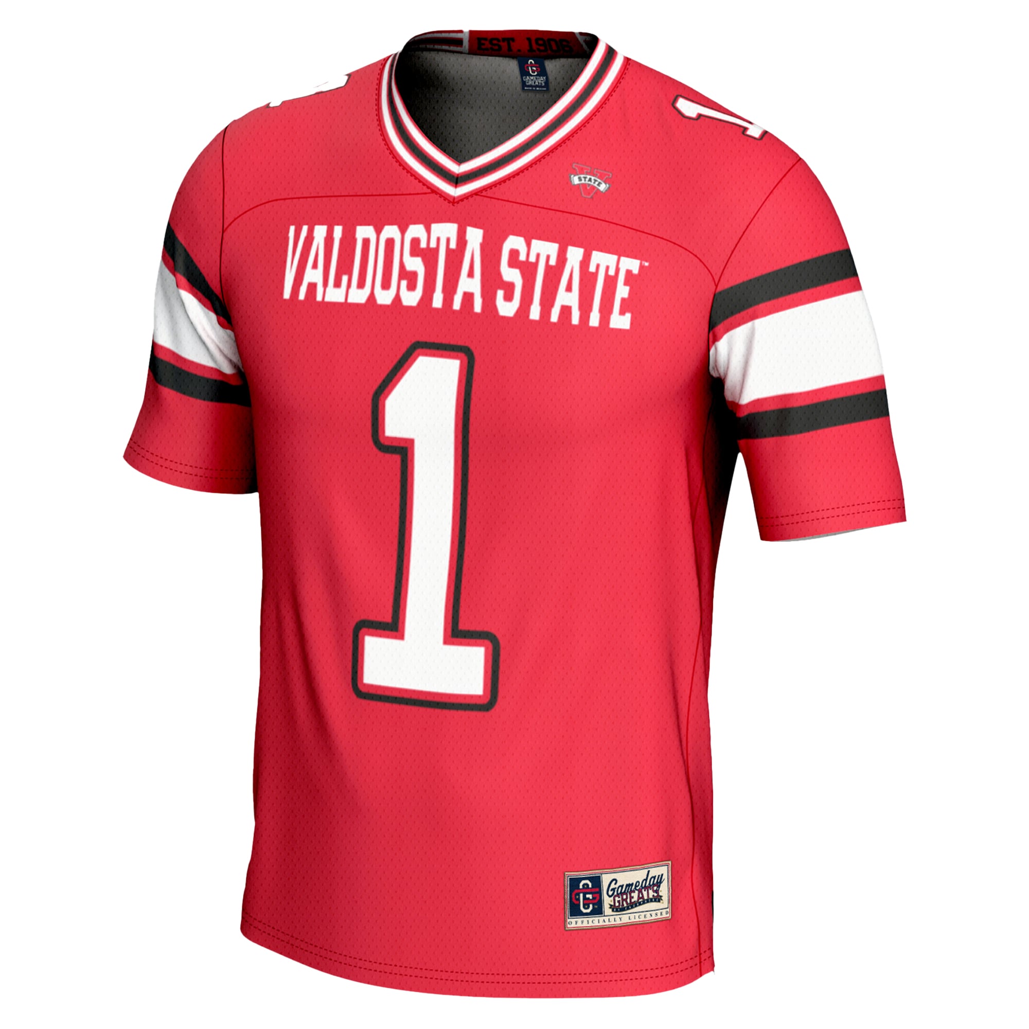 Men's #1 Red Valdosta State Blazers Endzone Football Jersey