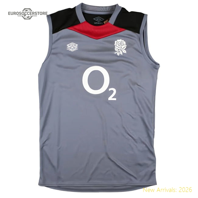 2024-2025 England Rugby Sleeveless Jersey O2 (Grey) - Kids