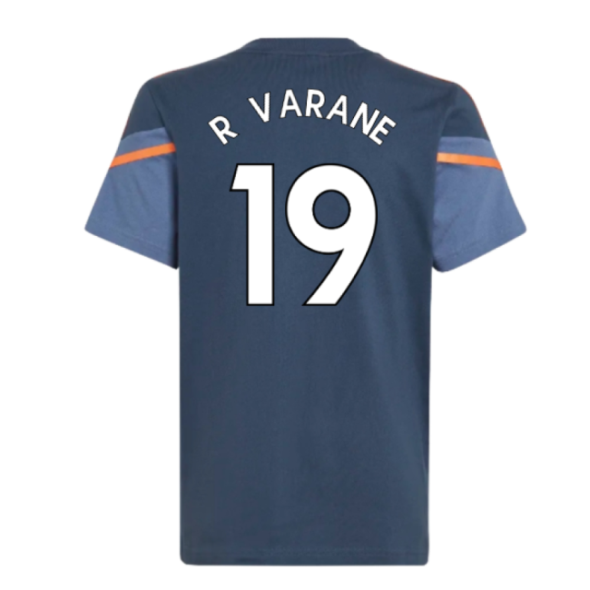 Football Man Utd Training Tee Crew Navy Kids R Varane #19 Elite Pe...