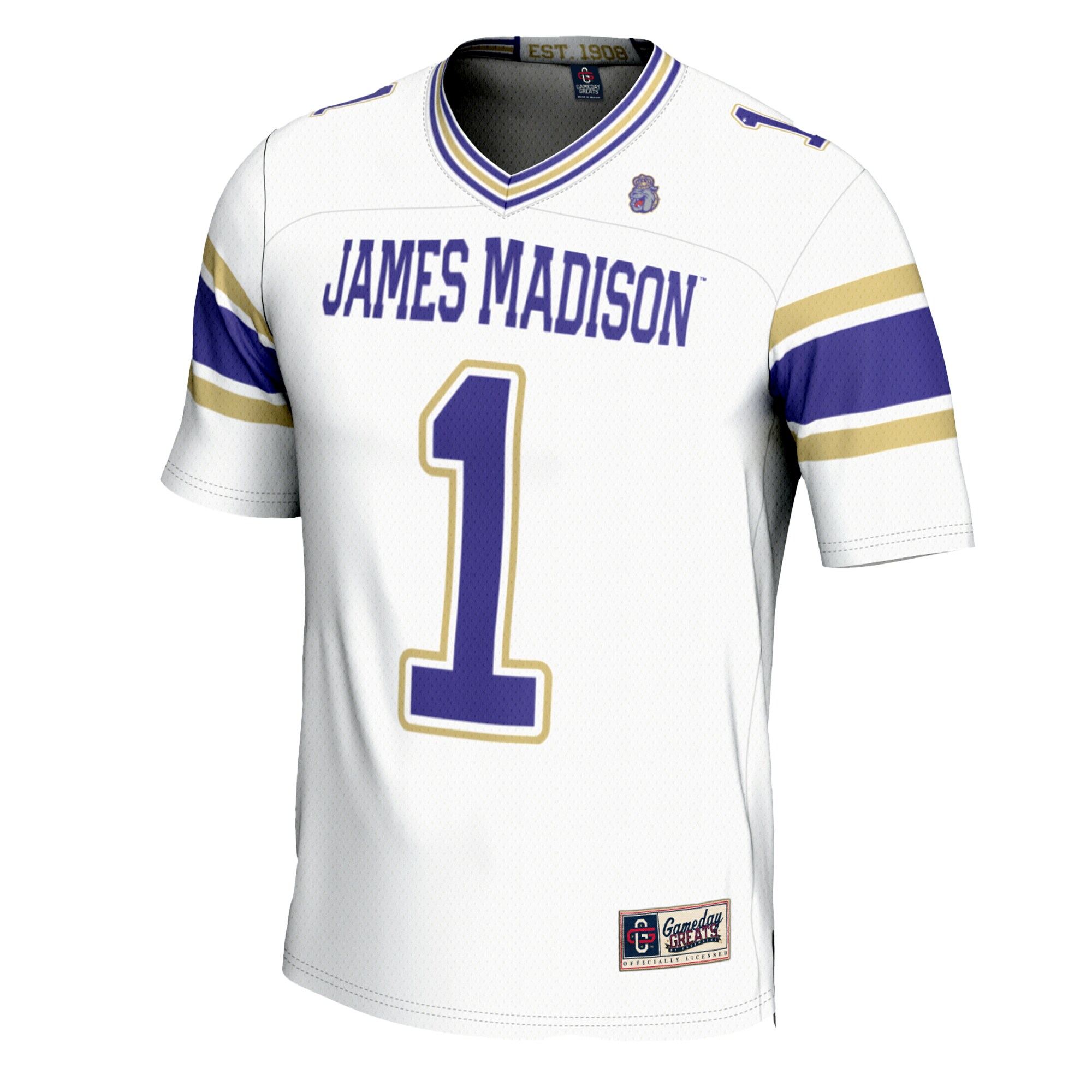 #1 James Madison Dukes GameDay Greats Youth Football Jersey - White