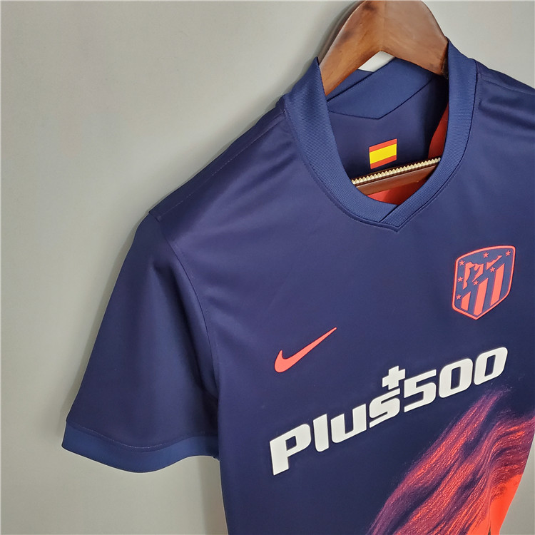Atletico Madrid 21-22 Away Navy Soccer Jersey Football Shirt -