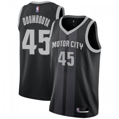 DET Sekou Doumbouya #45 Elite 2018 City NBA Swingman Jersey Black
