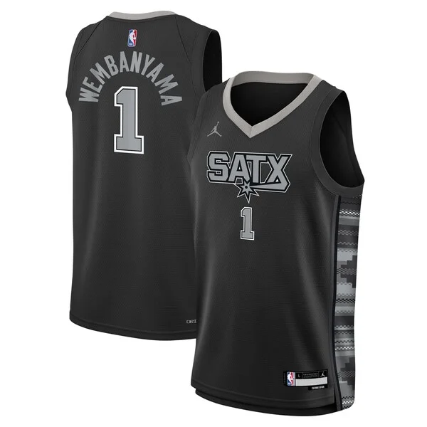 Victor Wembanyama SAS Swingman Jersey - high-quality retro - Black