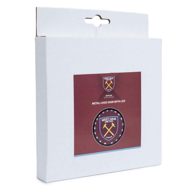 West Ham Authentic West Ham United FC Metal LED Logo Sign