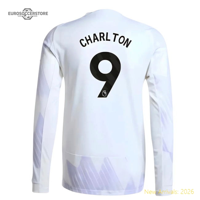 2025-2026 Man Utd Long Sleeve Away Jersey (Charlton 9) For Premier