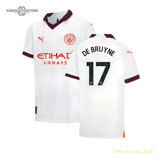 2023-2024 City Man Away Soccer Shirt (Kids) (De Bruyne 17)