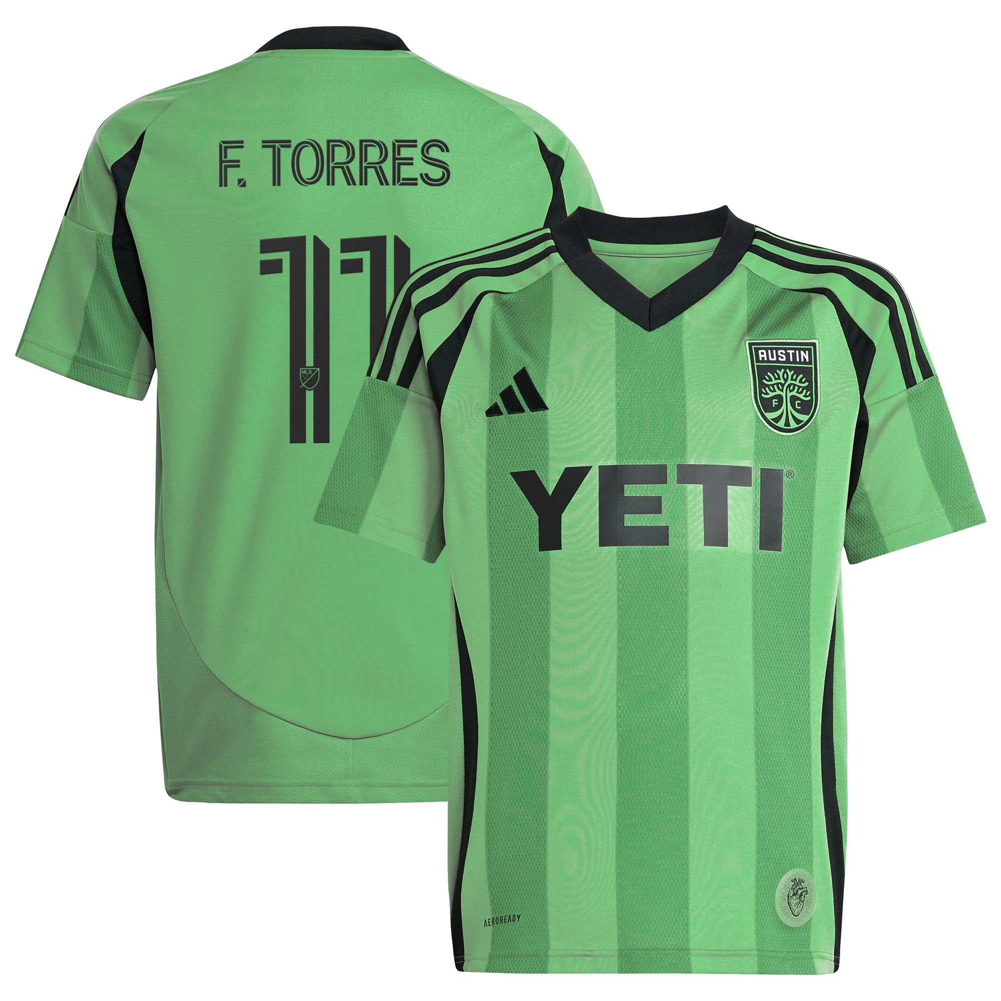 [SJH] Facundo Torres Austin FC Youth 2025 The Heartbeat Kit Replica Jersey - Green