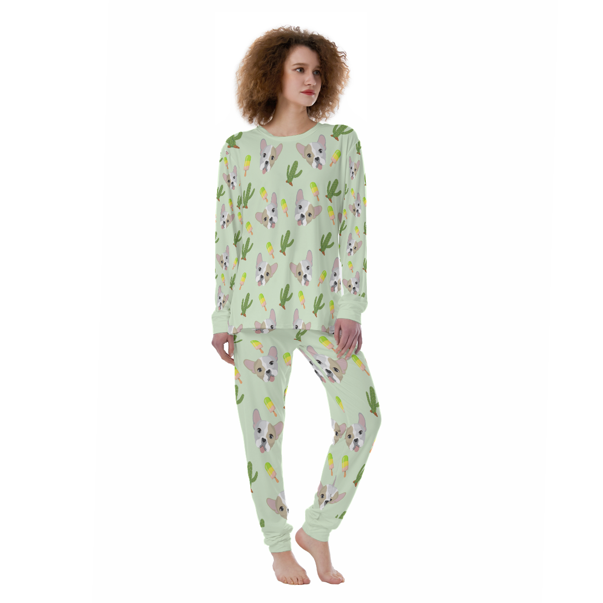 French Bulldog Lover Messy Women's Pajamas Cute Frenchie Fan Gear