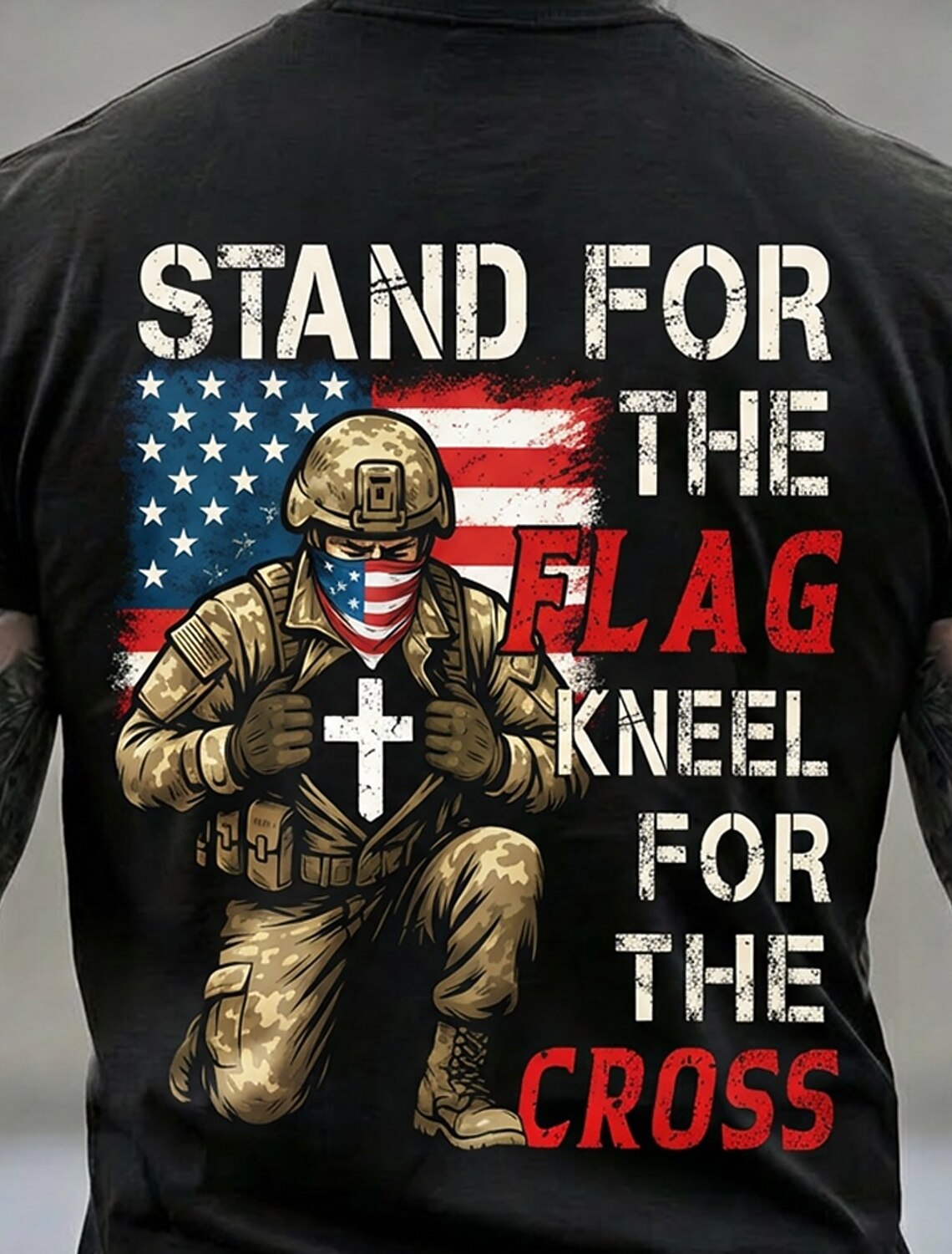 4th of July 2026 250th Memorial Day Men's Bible Patriotic Designer Patriot Graphic US Flag T-Shirt Casual